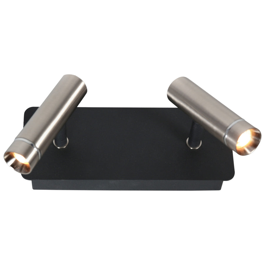 Wandlamp lumo 4851st - 2 lichts spot met stoere stalen accenten