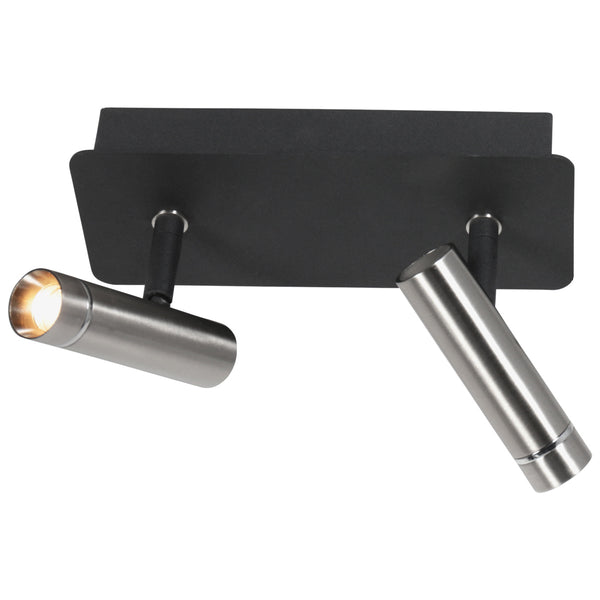 Wandlamp lumo 4851st - 2 lichts spot met stoere stalen accenten