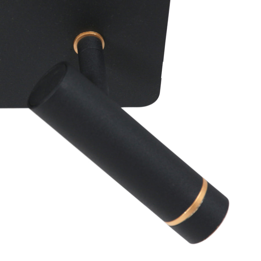 Wandlamp lumo 4851zw - 2 lichts zwarte wandspot met subtiel goudaccent