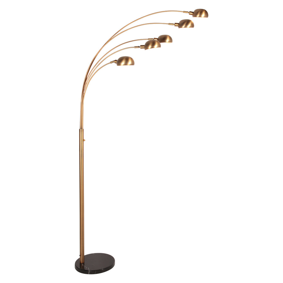 Bronzen vloerlamp pentra 4855br, 5-lichts met marmeren voet