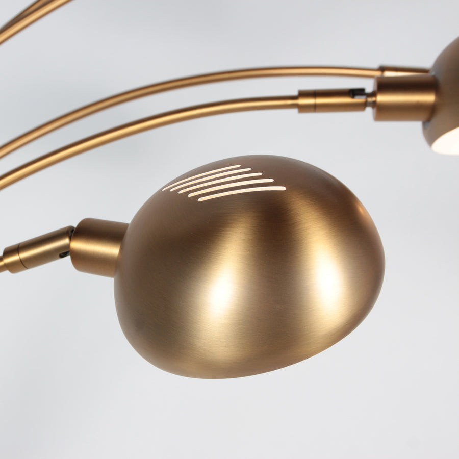 Bronzen vloerlamp pentra 4855br, 5-lichts met marmeren voet
