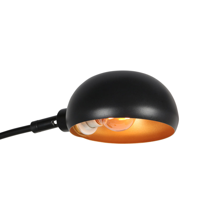 Zwarte vloerlamp pentra 4855zw, 5-lichts met marmeren voet