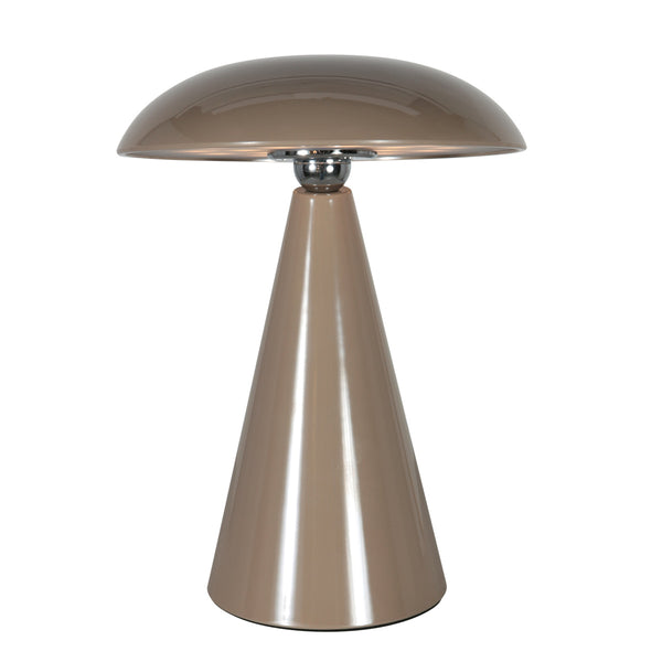 Tafellamp mush 4856b - bruine oplaadbare sfeerlamp met glans