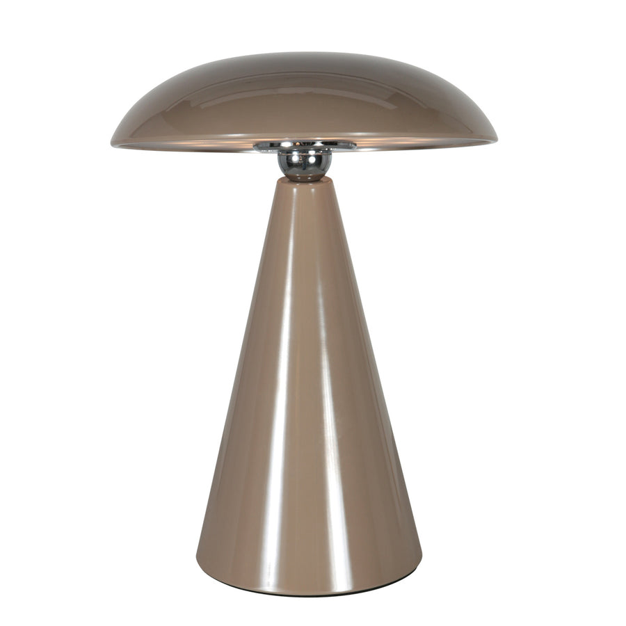 Tafellamp mush 4856b - bruine oplaadbare sfeerlamp met glans