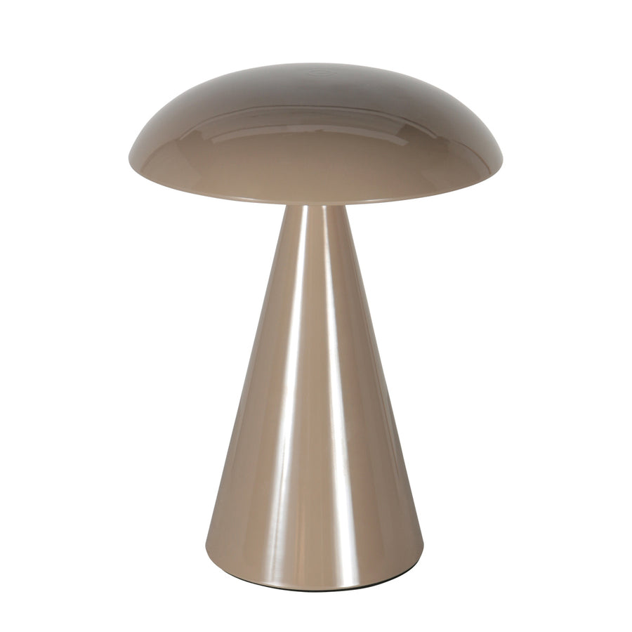 Tafellamp mush 4856b - bruine oplaadbare sfeerlamp met glans