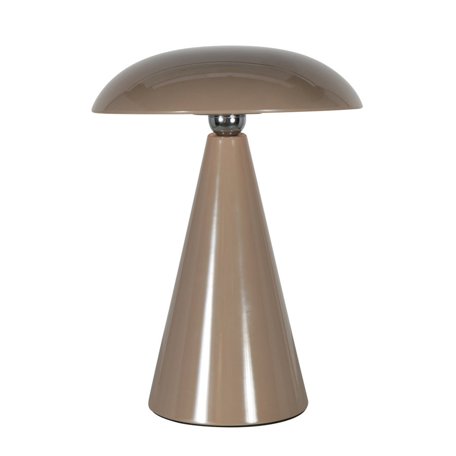 Tafellamp mush 4856b - bruine oplaadbare sfeerlamp met glans