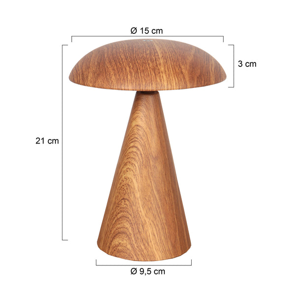 Licht beuken tafellamp mush 4856be oplaadbaar houtlook