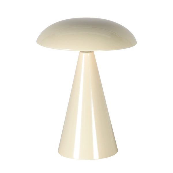 Tafellamp mush 4856cr - sfeervolle accu lamp in glanzend crème