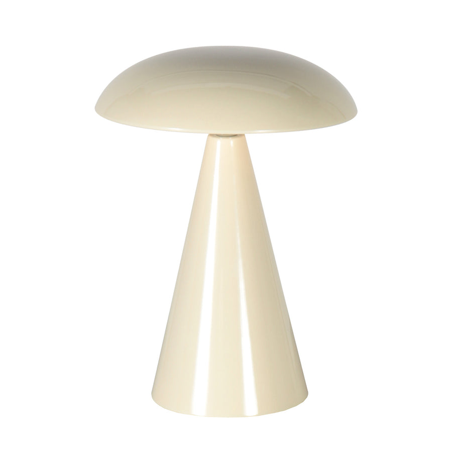 Tafellamp mush 4856cr - sfeervolle accu lamp in glanzend crème