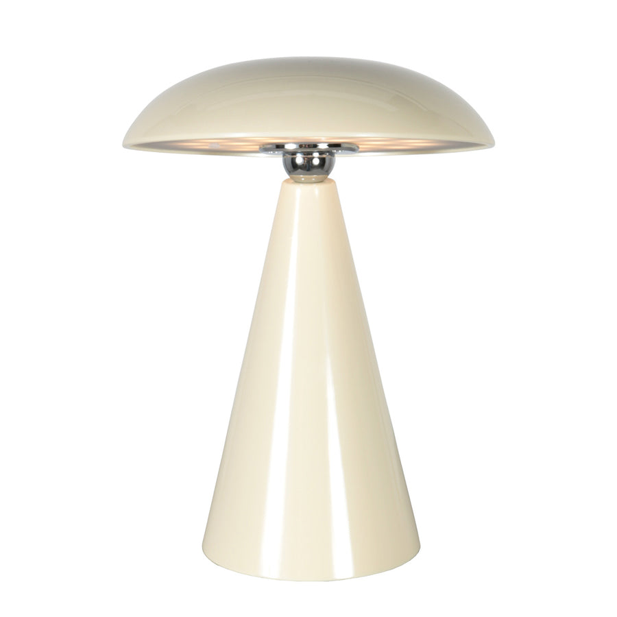 Tafellamp mush 4856cr - sfeervolle accu lamp in glanzend crème