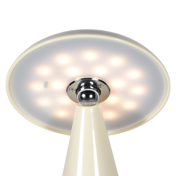 Tafellamp mush 4856cr - sfeervolle accu lamp in glanzend crème