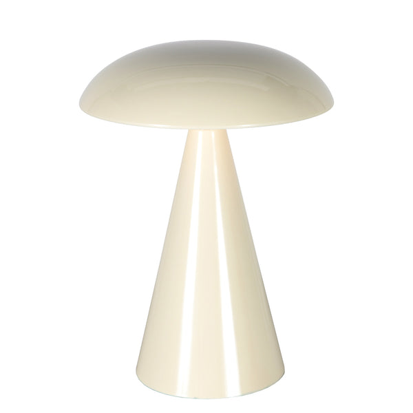 Tafellamp mush 4856cr - sfeervolle accu lamp in glanzend crème