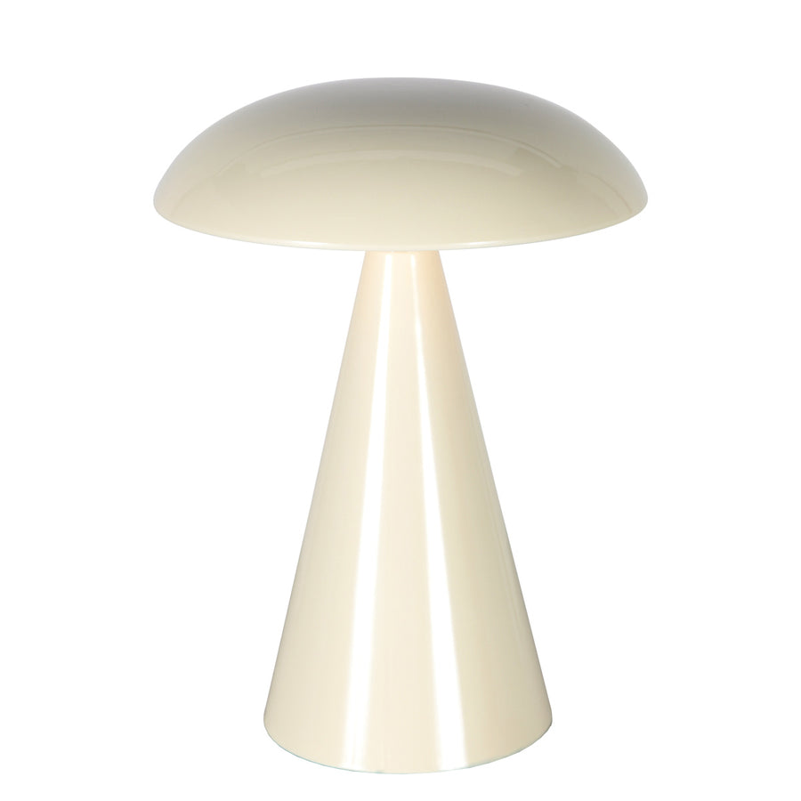 Tafellamp mush 4856cr - sfeervolle accu lamp in glanzend crème