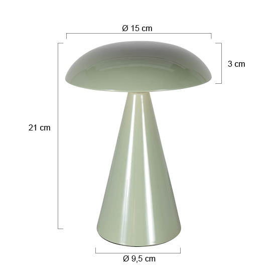 Tafellamp mush 4856g - draadloze sfeerlamp in glanzend pastelgroen