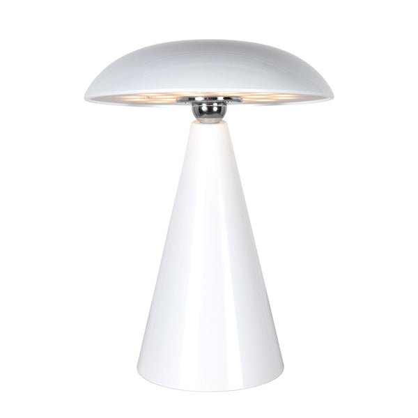 Tafellamp mush 4856w - glanzend witte oplaadbare sfeermaker