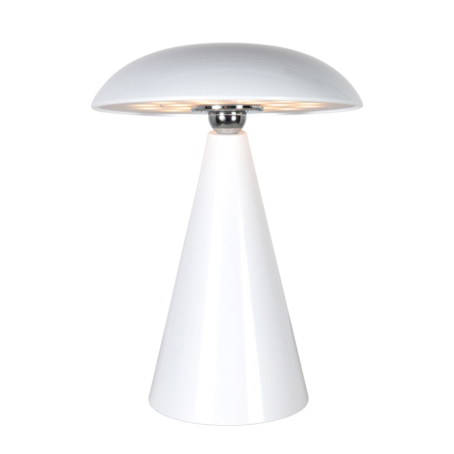 Tafellamp mush 4856w - glanzend witte oplaadbare sfeermaker
