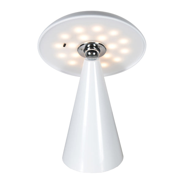 Tafellamp mush 4856w - glanzend witte oplaadbare sfeermaker