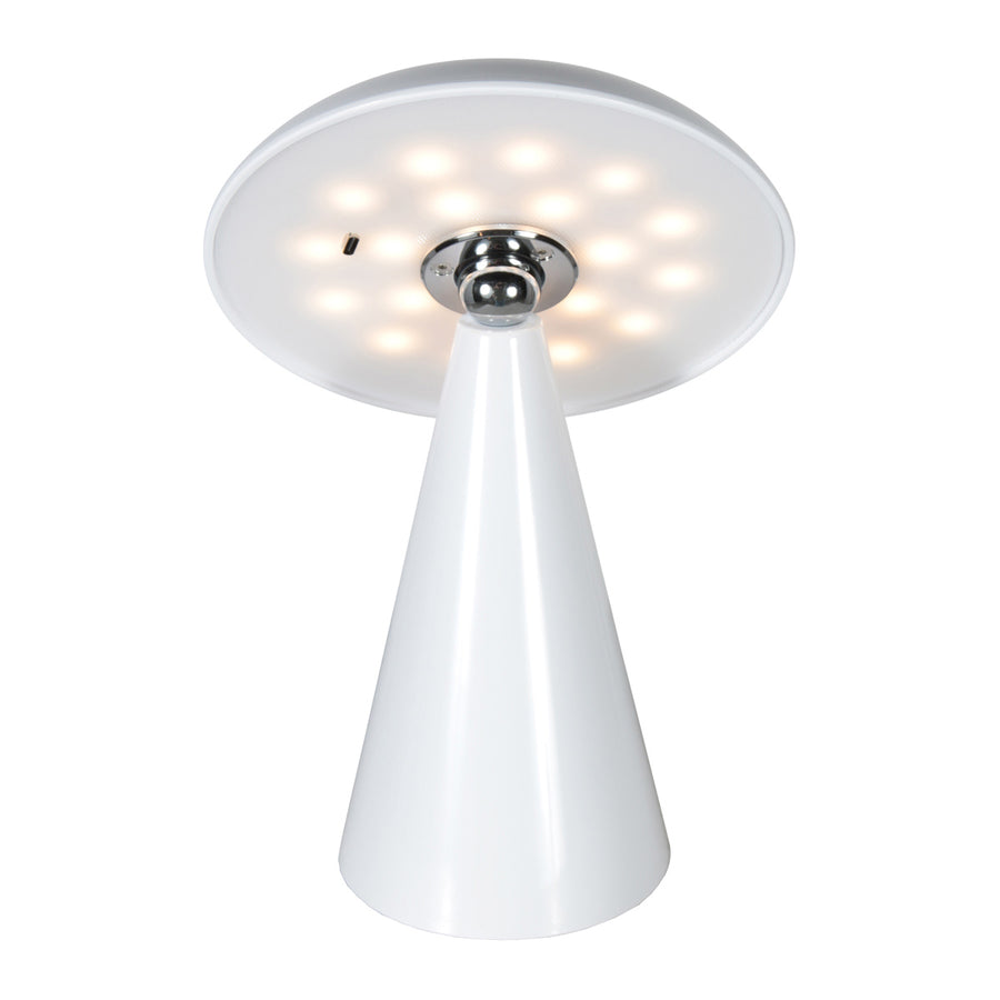 Tafellamp mush 4856w - glanzend witte oplaadbare sfeermaker