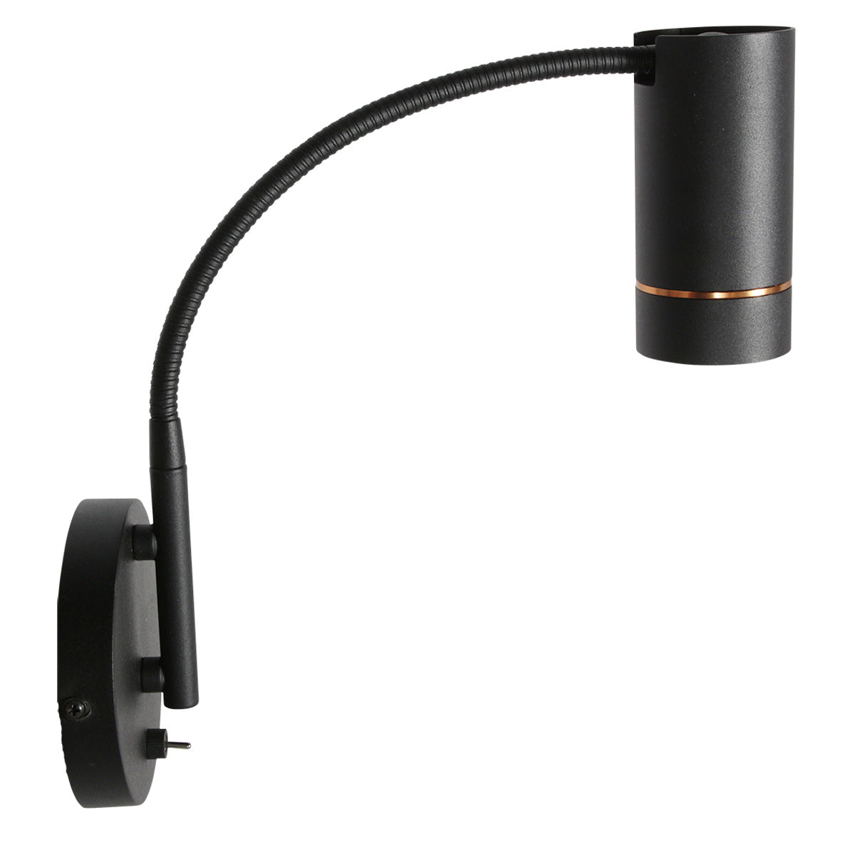 Zwarte wandlamp downlume 4857zw, flexibel gu10 spot design