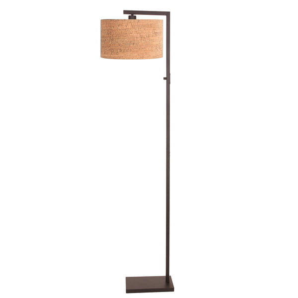 Cacao vloerlamp stang 4874ca met schakelaar en beige kurkstructuur kap