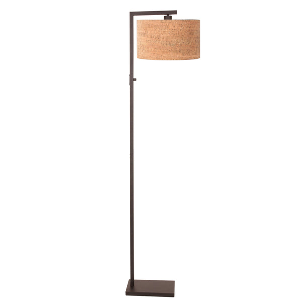Cacao vloerlamp stang 4874ca met schakelaar en beige kurkstructuur kap