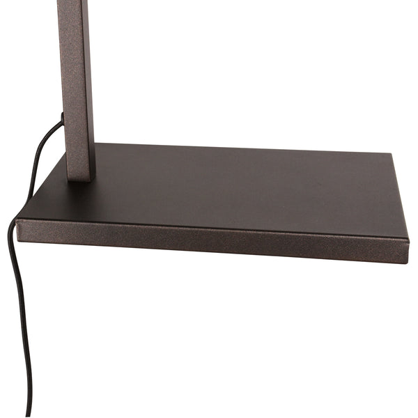 Cacao vloerlamp stang 4875ca met schakelaar en zwarte linnen kap