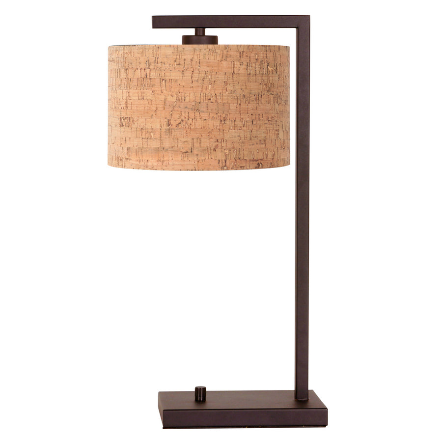 Cacao tafellamp stang 4882ca met beige kurkstructuur kap