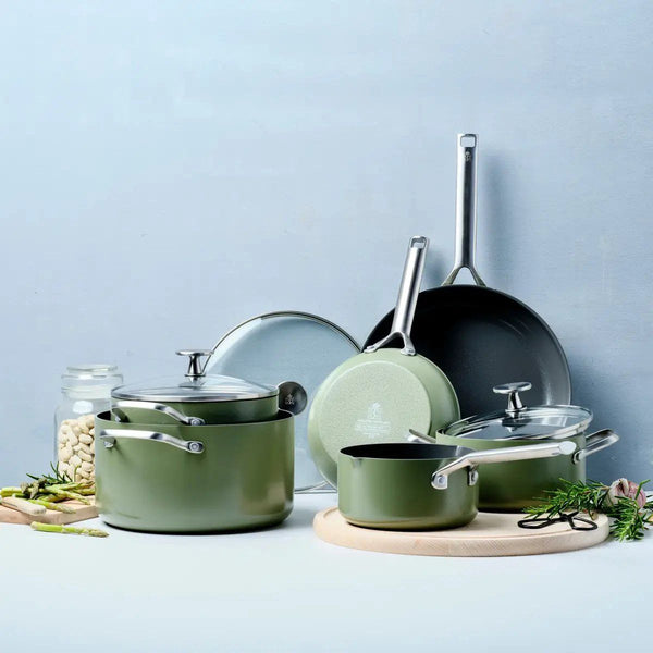 Sublime Olive Green koekenpan met keramische antikleeflaag