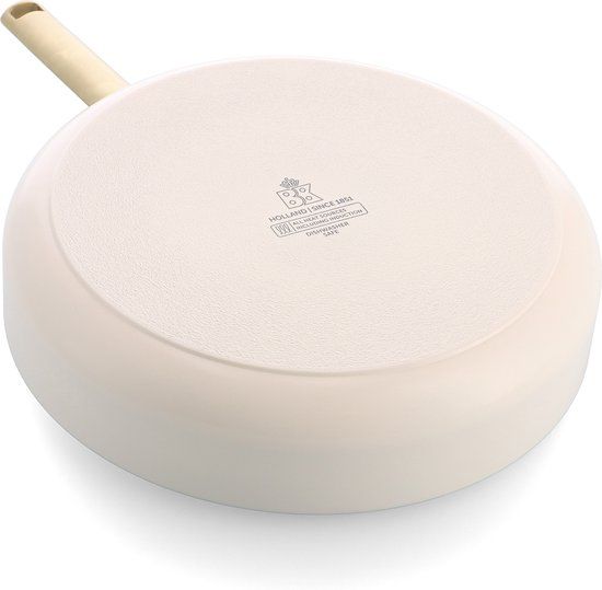 Sublime Cream White Stoofpan met keramische antikleeflaag met deksel