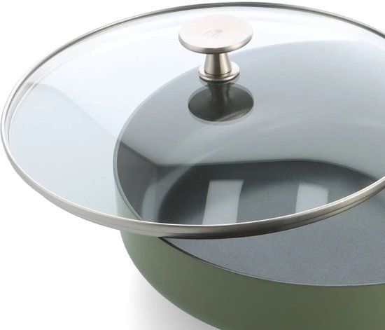 Sublime Olive Green Stoofpan met keramische antikleeflaag met deksel