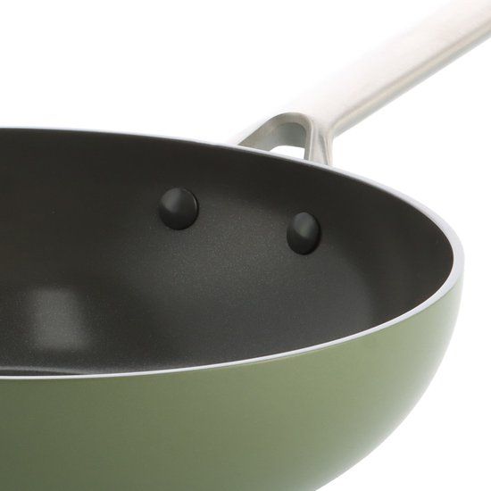 Sublime Olive Green Wok met keramische antikleeflaag