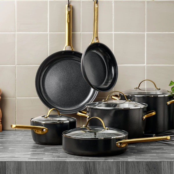 Padova Reserve Black 10-delige Pannenset met keramische antikleeflaag