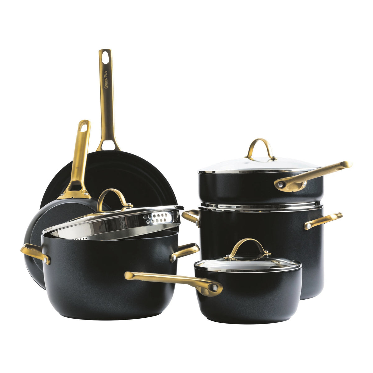 Padova Reserve Black 10-delige Pannenset met keramische antikleeflaag