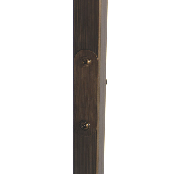 Bronzen vloerlamp stang 4897br met schakelaar en grof grijs linnen kap