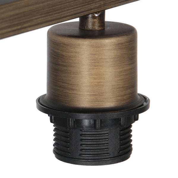 Bronzen tafellamp stang 4901br met zwarte linnen kap