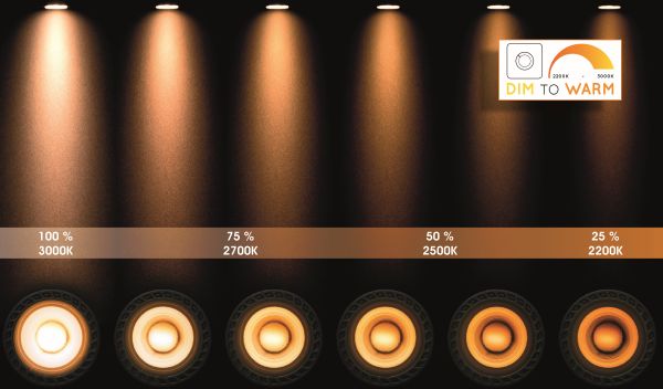 Led lamp Ø 11 cm LED Dim to warm GU10 1x12W 2200K/3000K Zwart