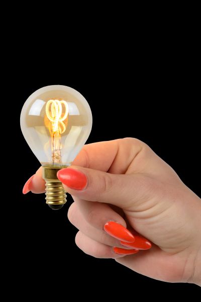Filament lamp Ø 4,5 cm LED Dimb. E14 1x3W 2200K Amber