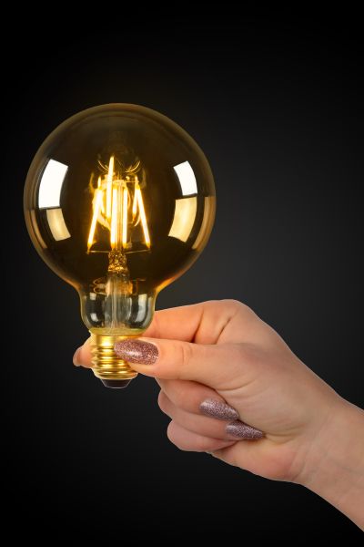 Filament lamp Ø 9,5 cm LED Dimb. E27 1x5W 2700K Amber