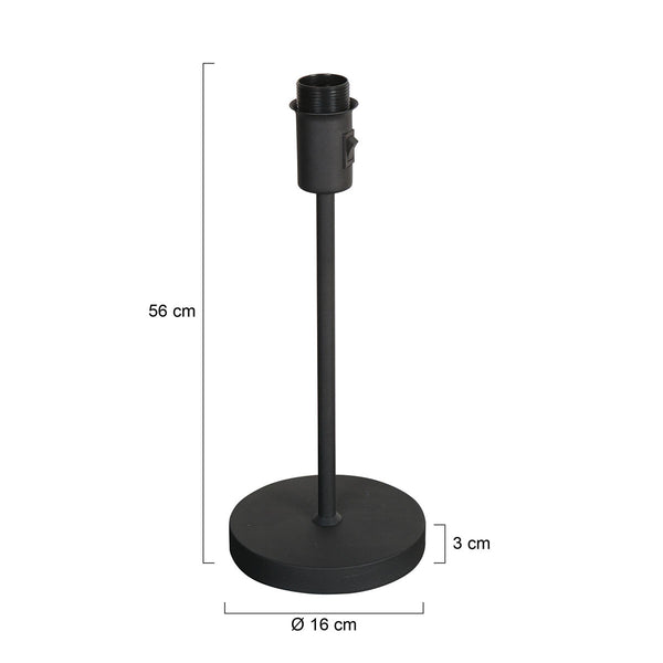 Tafellamp armatuur noor 4907zw zwart met een e27 fitting