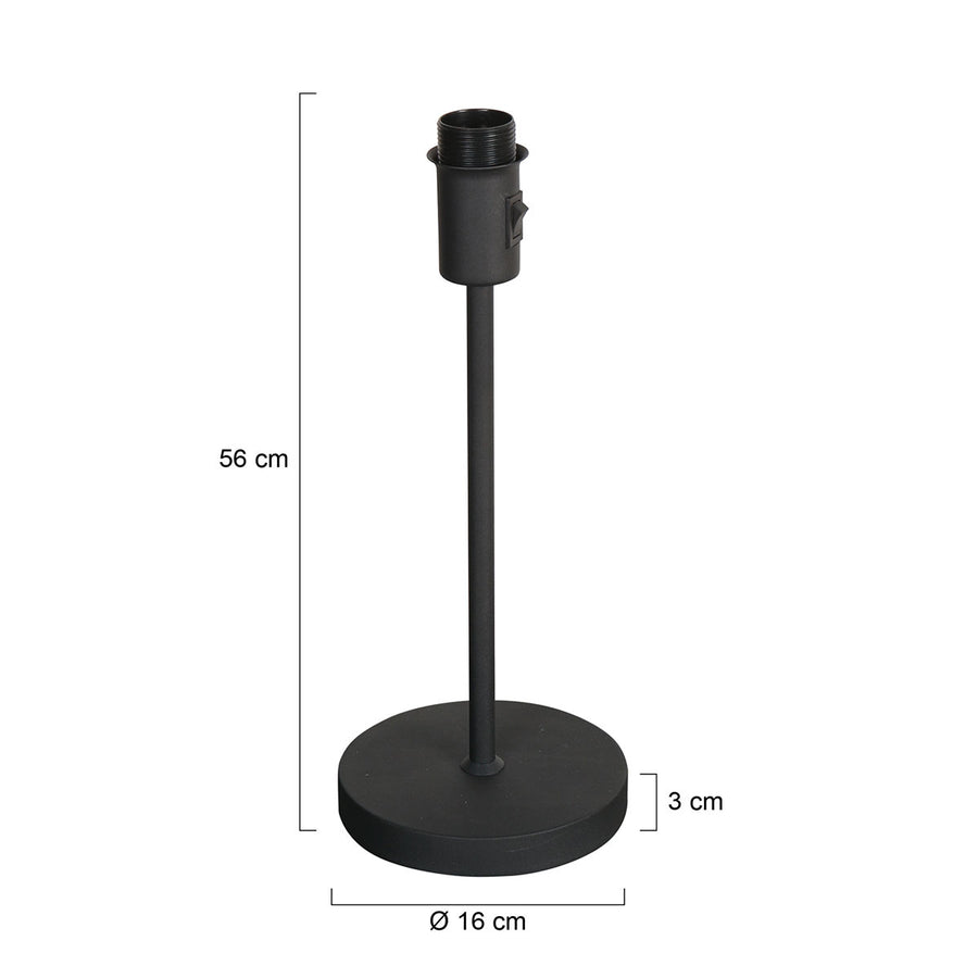Tafellamp armatuur noor 4907zw zwart met een e27 fitting