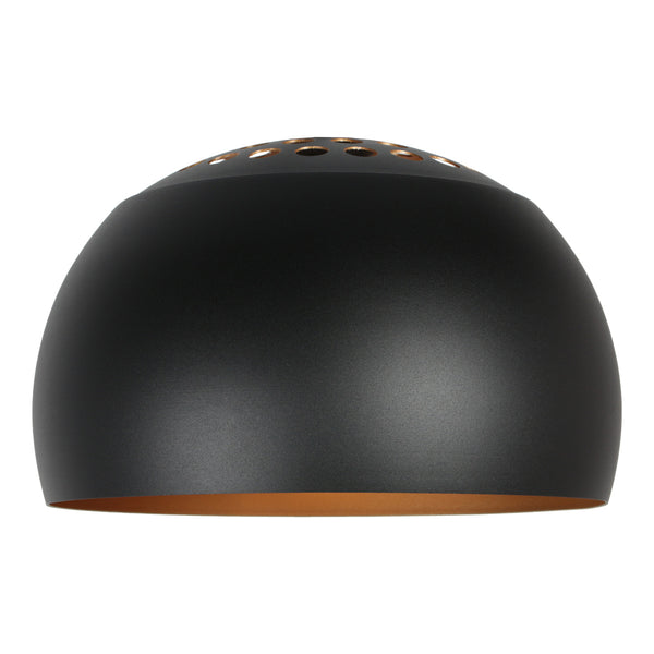 Vloerlamp curve 4912zw - zwarte booglamp met zwart-gouden kap