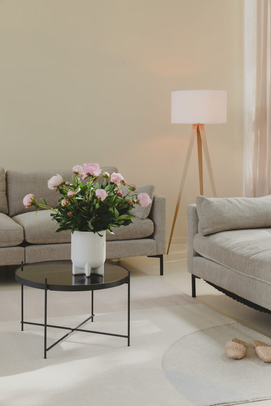Vloerlamp Tripod Hout Wit