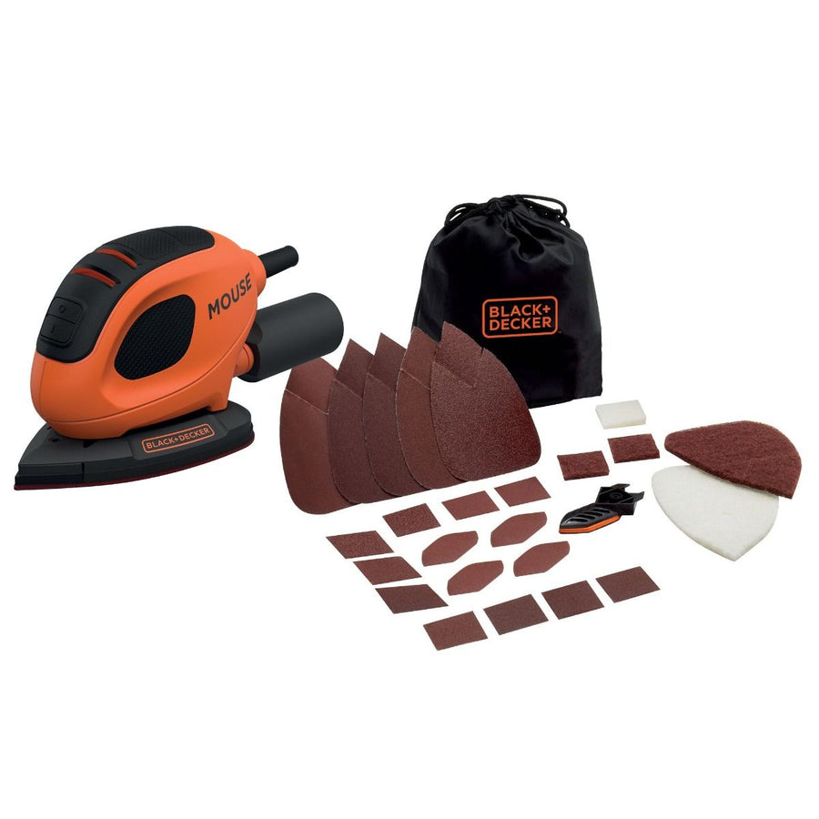 55W Detailschuurmachine Mouse, 11000opm, klitteband, stofzak+ 10 accessoires + Softbag