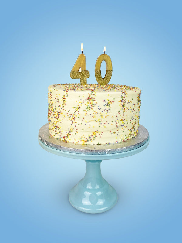 Gold Glitter Number Candle - 4