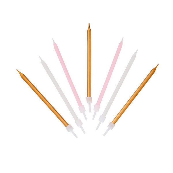 We Heart Pink Birthday Candles, 10cm - 16 Pack