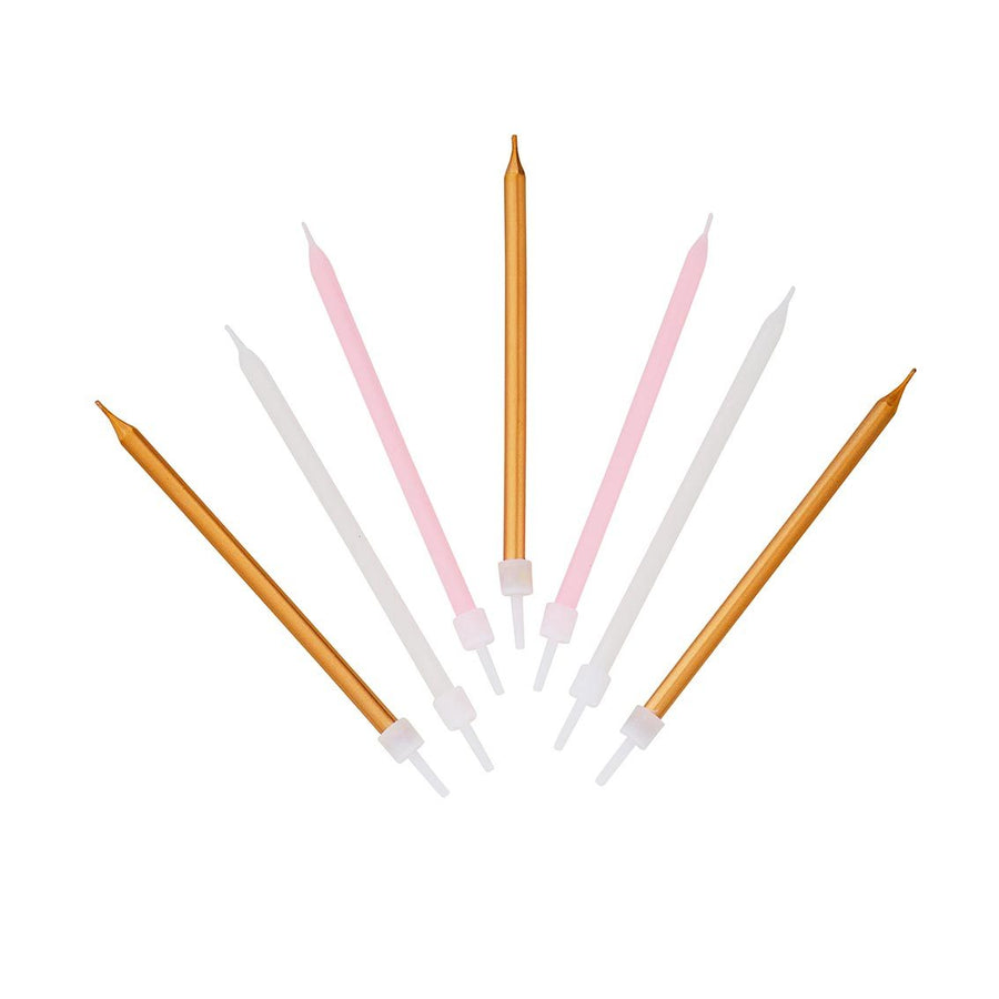 We Heart Pink Birthday Candles, 10cm - 16 Pack