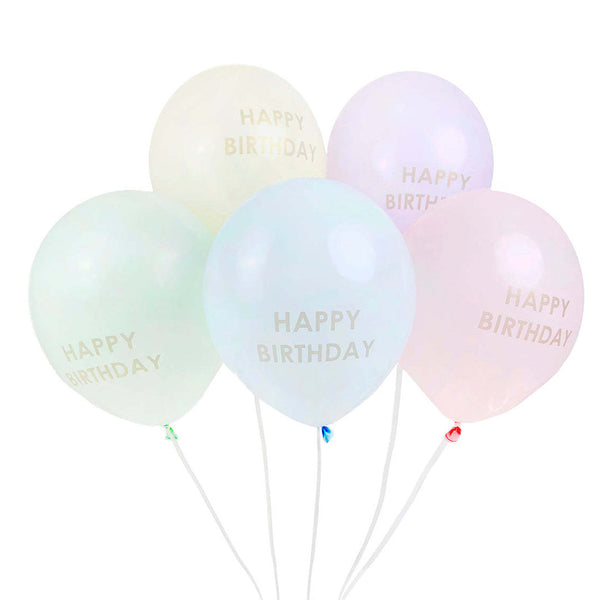 Pastel Happy Birthday Balloons