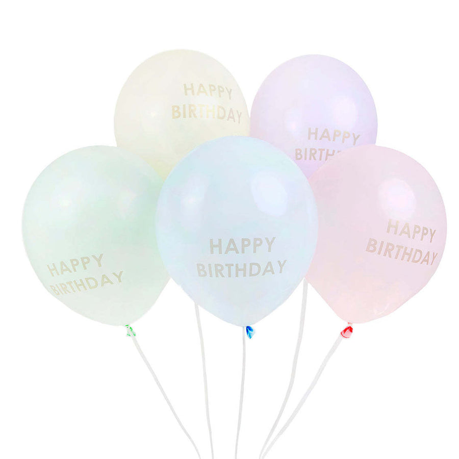 Pastel Happy Birthday Balloons