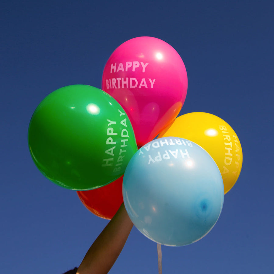 Rainbow Happy Birthday Balloons - 5 Pack