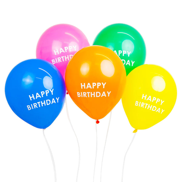 Rainbow Happy Birthday Balloons - 5 Pack